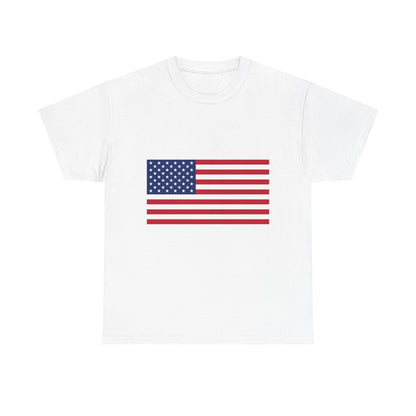 T-Shirt — American Flag Front & World Cup Trophy Back Patriotic Soccer Tee