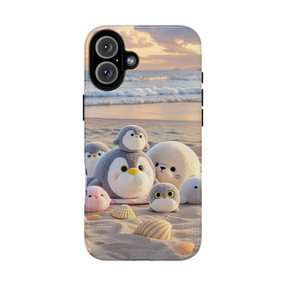 Cute Plush Penguins Beach Phone Case