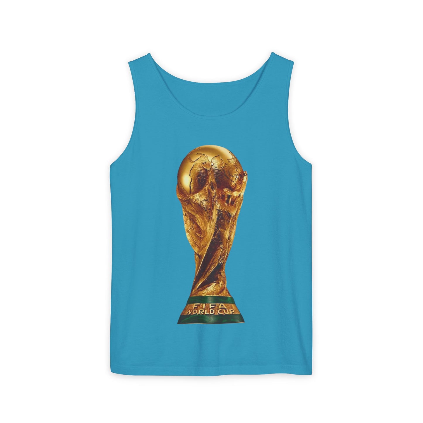 World Cup Trophy Tank Top — Gold FIFA Cup Soccer Fan Shirt