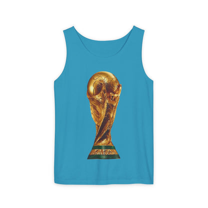 World Cup Trophy Tank Top — Gold FIFA Cup Soccer Fan Shirt