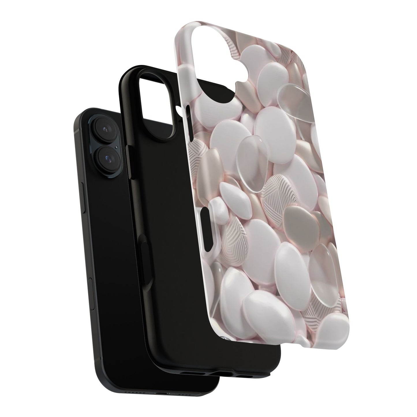 Phone Case – Soft Pink Pebble Pattern Protective Tough Case