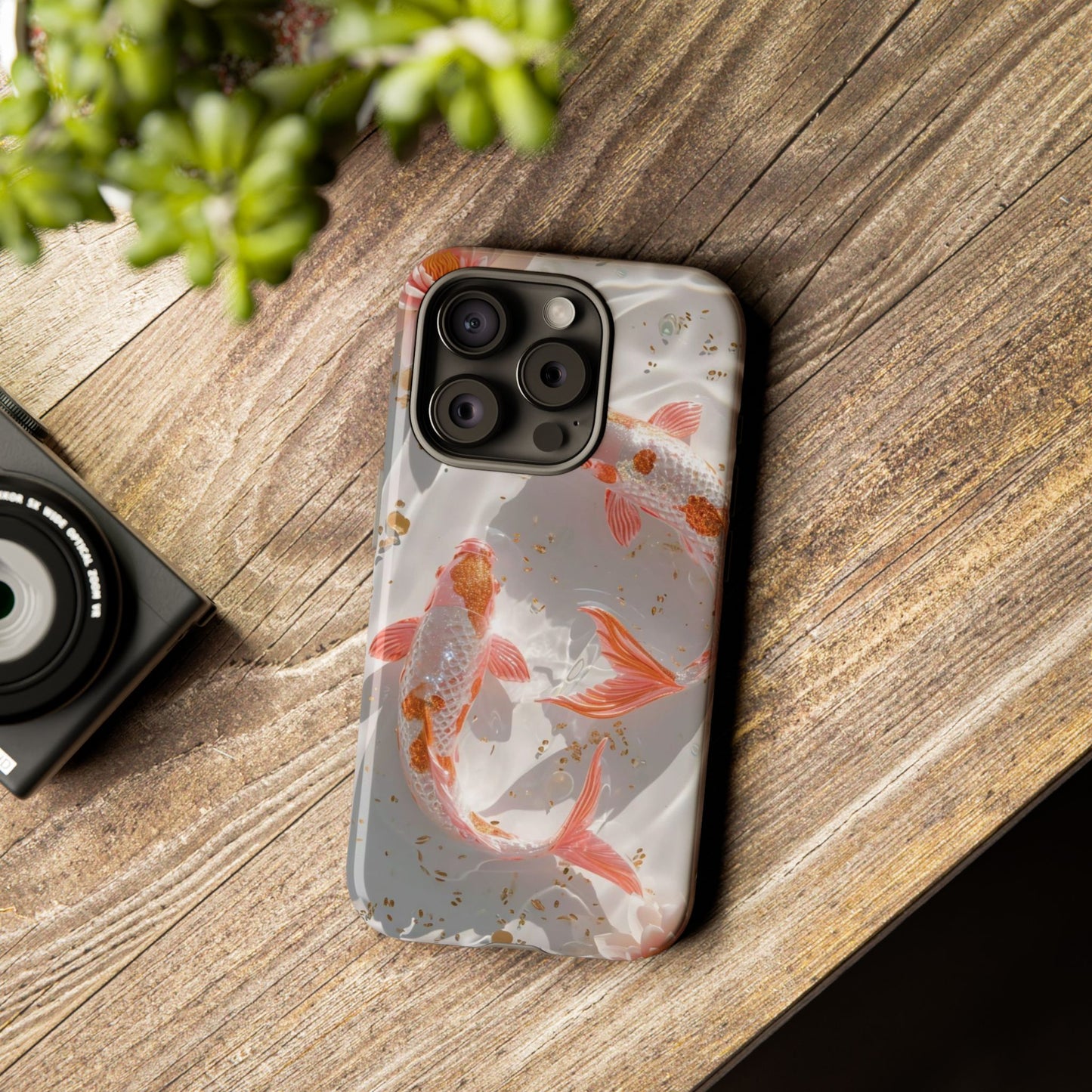 Koi Fish Phone Case "Serene Gold Fleck Watercolor"