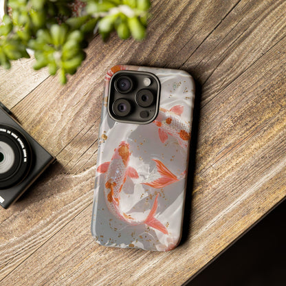Koi Fish Phone Case "Serene Gold Fleck Watercolor"