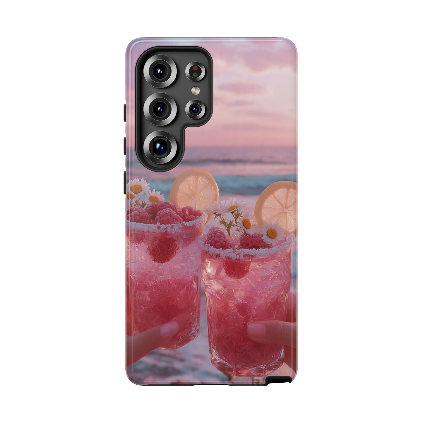 Pink Sunset Cocktail Phone Case — Beach Drink Protective Cover