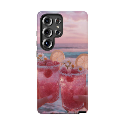 Pink Sunset Cocktail Phone Case — Beach Drink Protective Cover