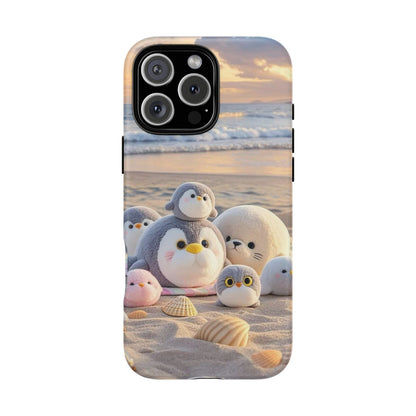 Cute Plush Penguins Beach Phone Case
