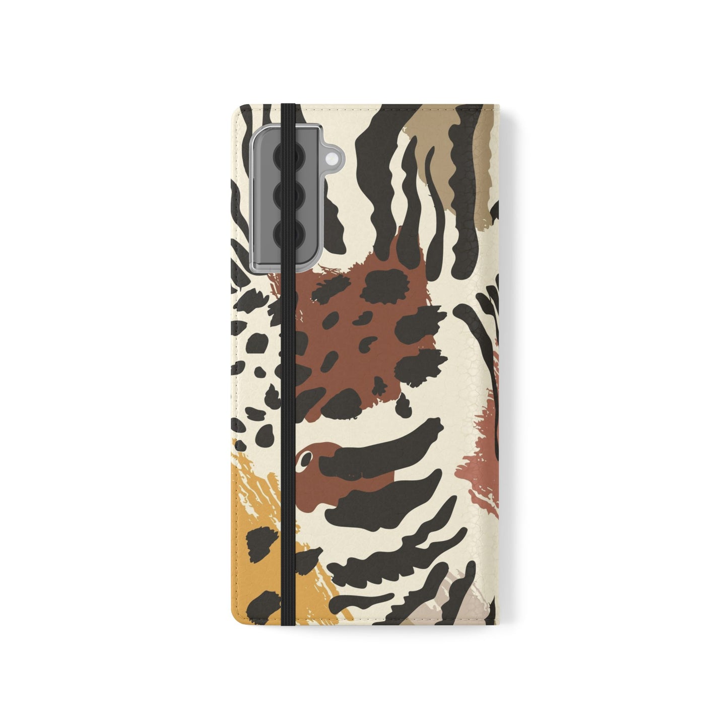 Leopard Patchwork Flip Wallet Case with Card Slots
