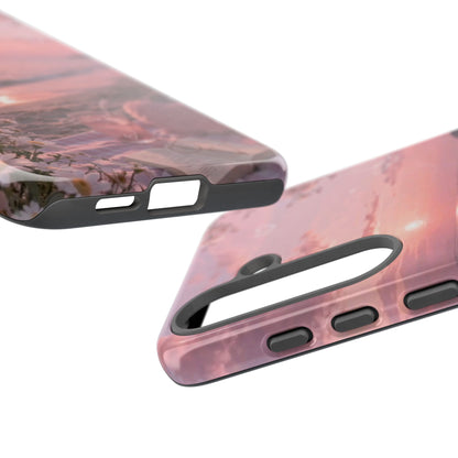 Pink Sunset Beach Phone Case "Romantic Seaside"