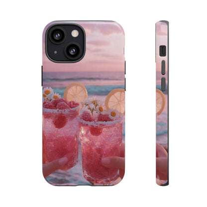 Pink Sunset Cocktail Phone Case — Beach Drink Protective Cover