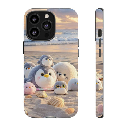 Cute Plush Penguins Beach Phone Case
