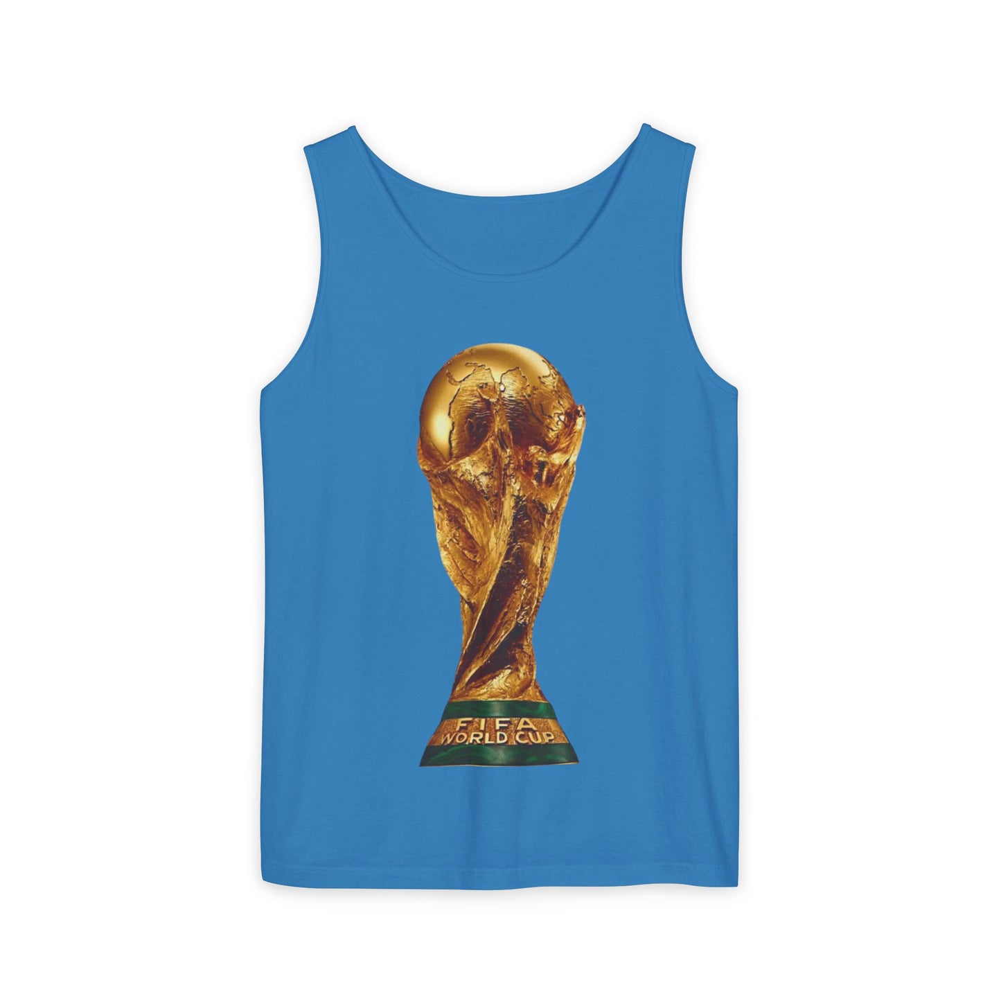 World Cup Trophy Tank Top — Gold FIFA Cup Soccer Fan Shirt