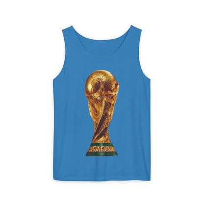 World Cup Trophy Tank Top — Gold FIFA Cup Soccer Fan Shirt