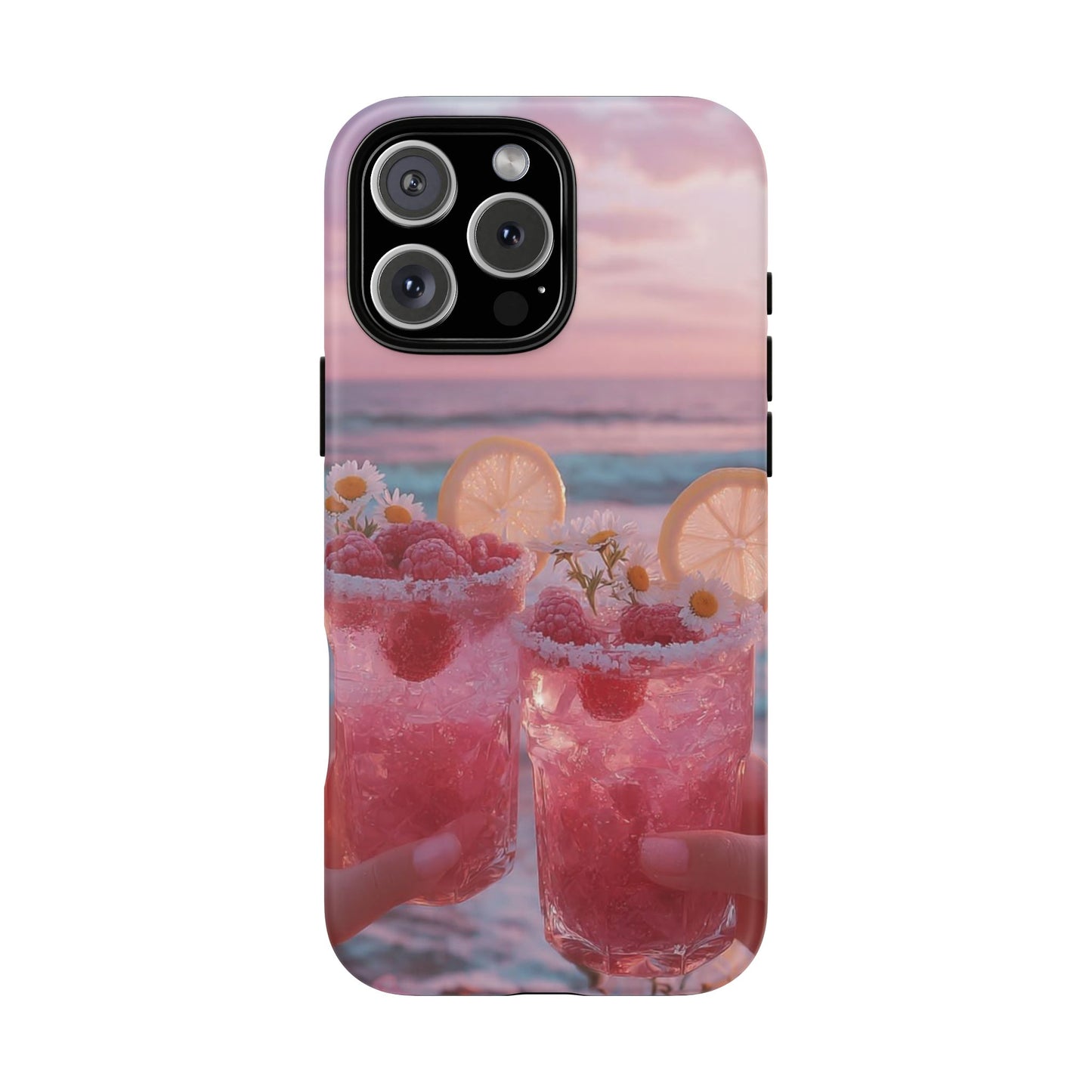 Pink Sunset Cocktail Phone Case — Beach Drink Protective Cover