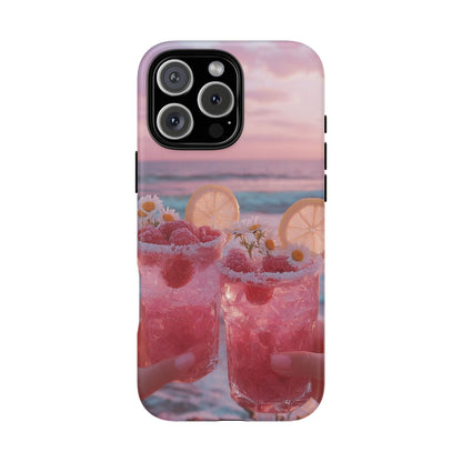 Pink Sunset Cocktail Phone Case — Beach Drink Protective Cover