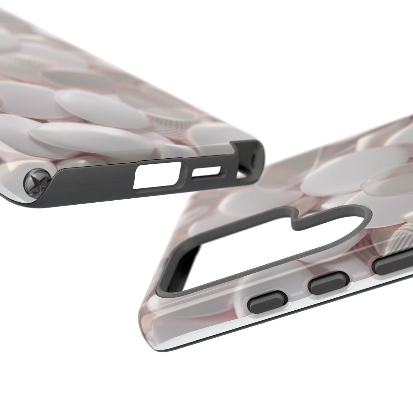 Phone Case – Soft Pink Pebble Pattern Protective Tough Case