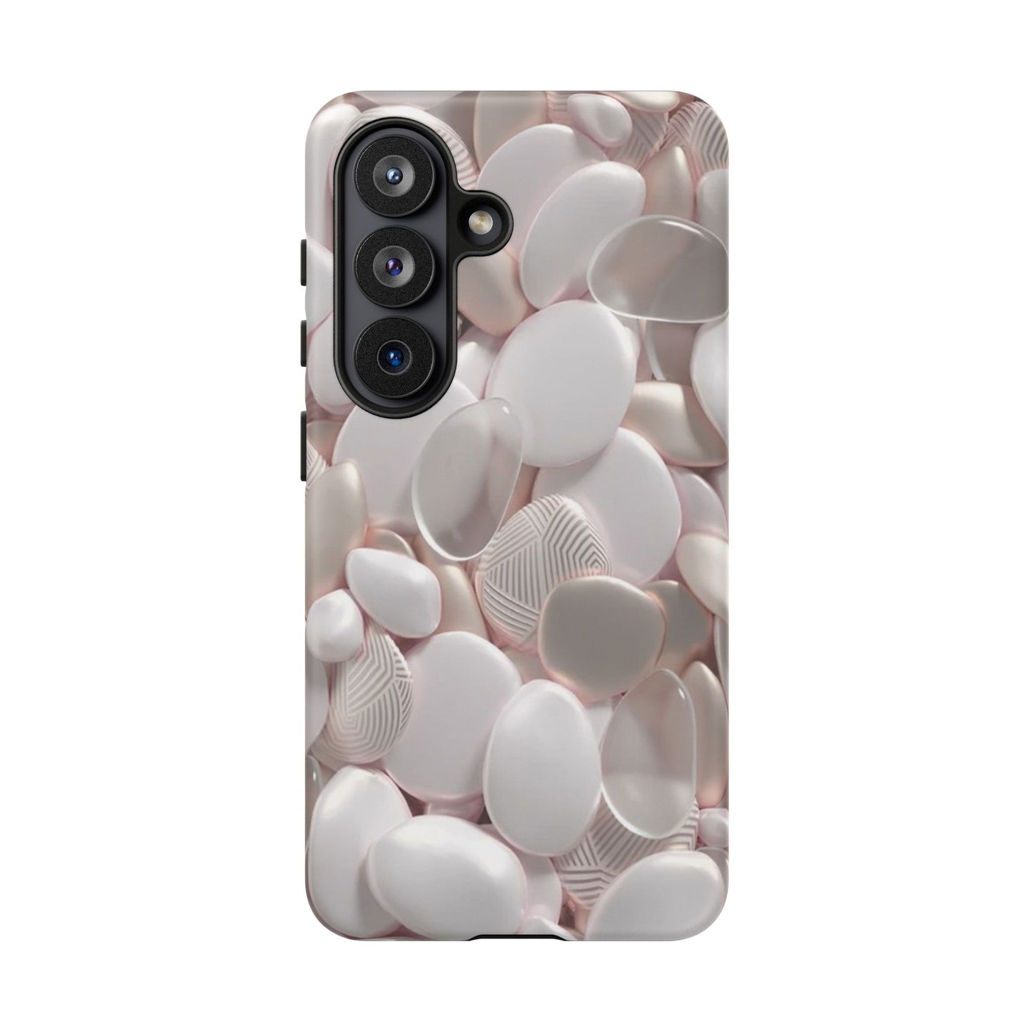 Phone Case – Soft Pink Pebble Pattern Protective Tough Case