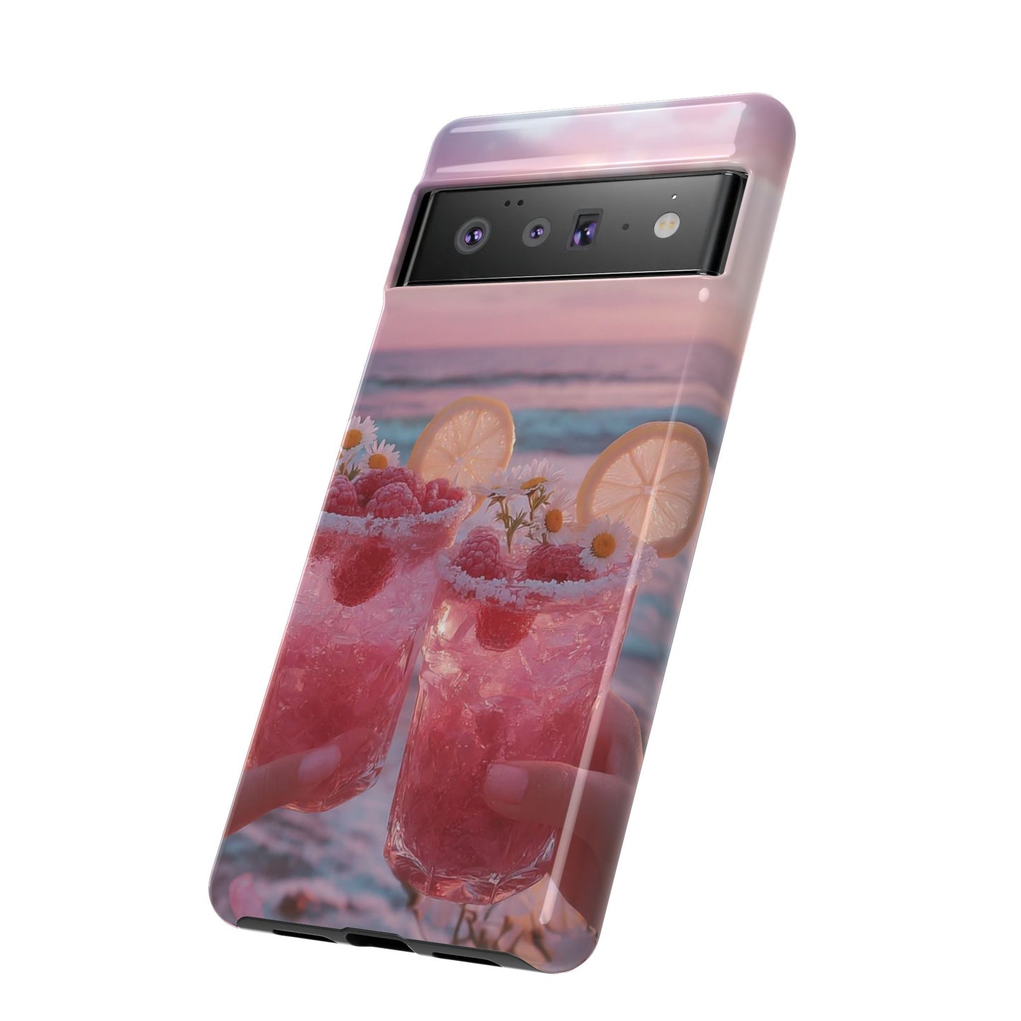 Pink Sunset Cocktail Phone Case — Beach Drink Protective Cover