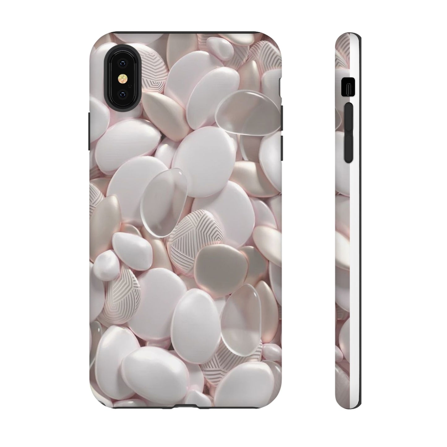 Phone Case – Soft Pink Pebble Pattern Protective Tough Case