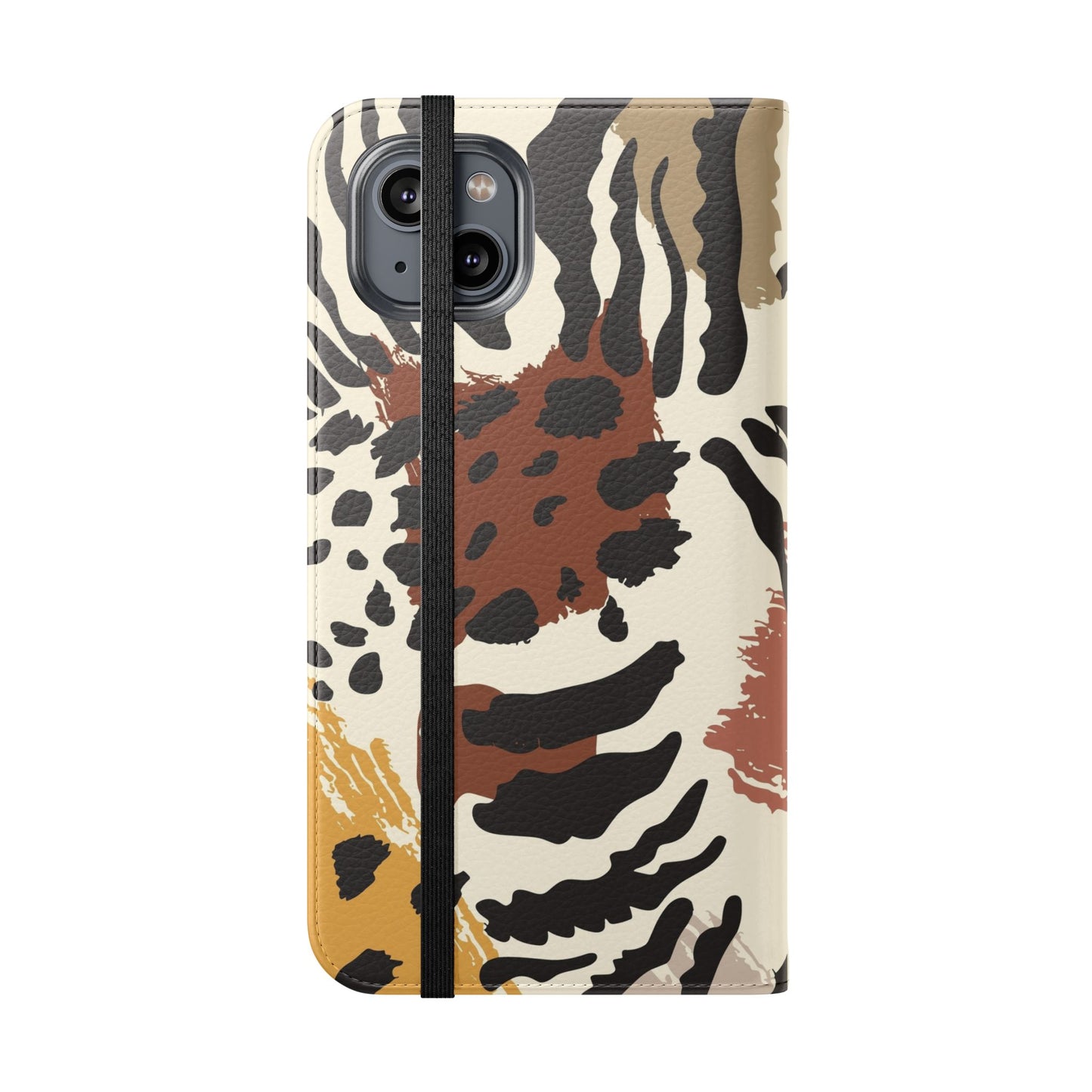 Leopard Patchwork Flip Wallet Case with Card Slots