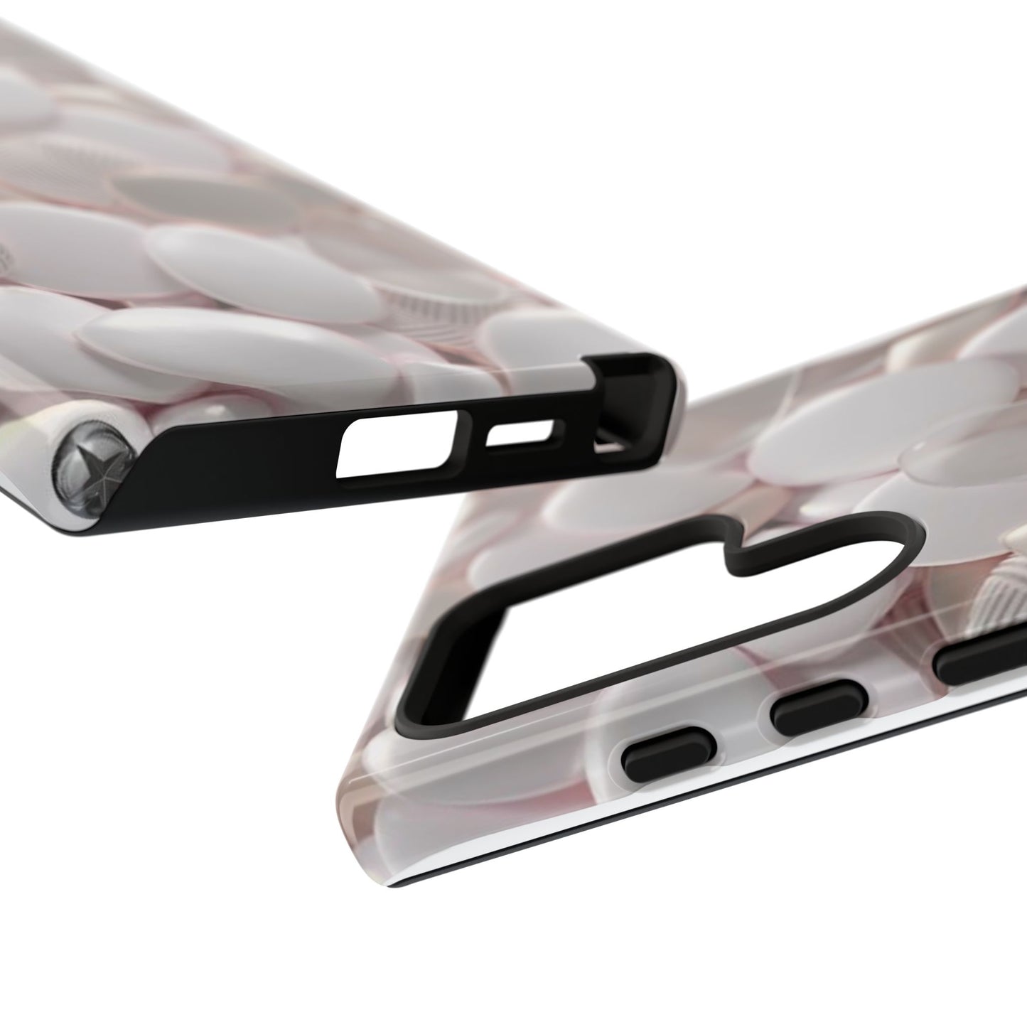 Phone Case – Soft Pink Pebble Pattern Protective Tough Case