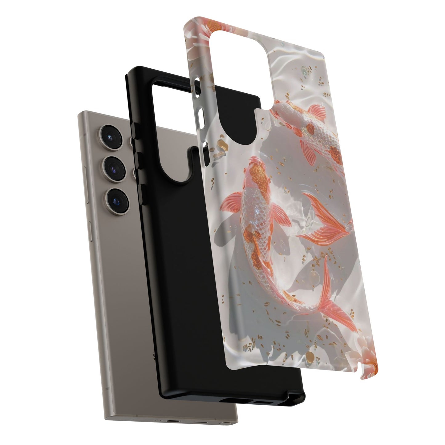Koi Fish Phone Case "Serene Gold Fleck Watercolor"