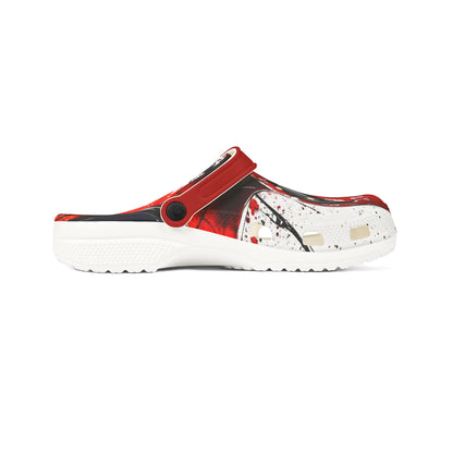 Spider Mask EVA Clogs — Red Comic Face Rubber Shoes (AOP)