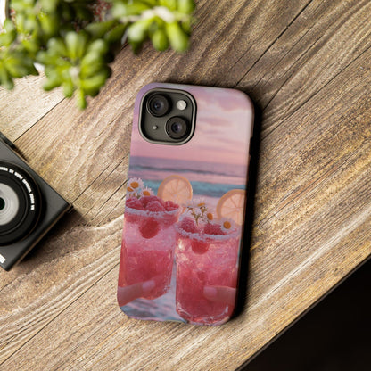 Pink Sunset Cocktail Phone Case — Beach Drink Protective Cover