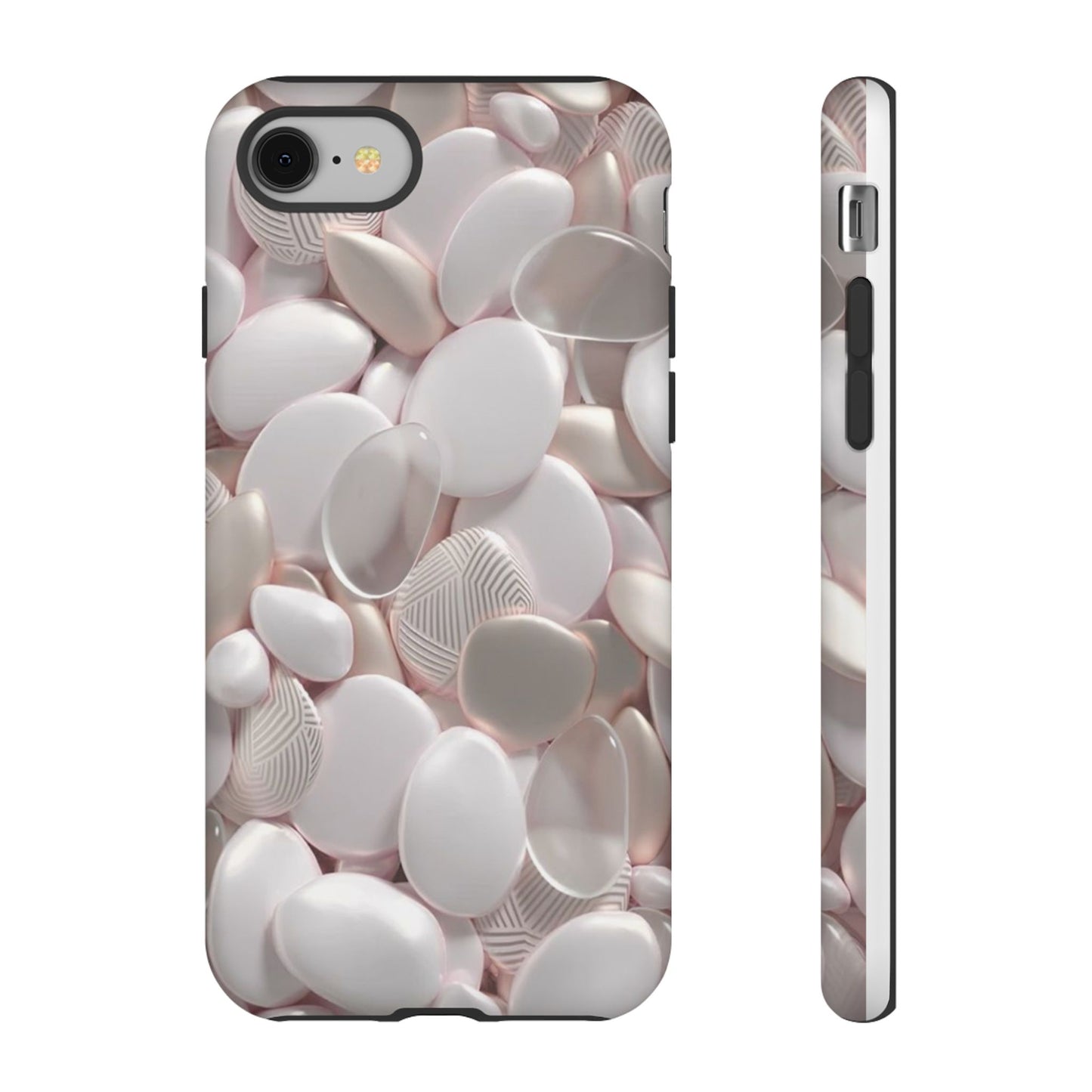 Phone Case – Soft Pink Pebble Pattern Protective Tough Case