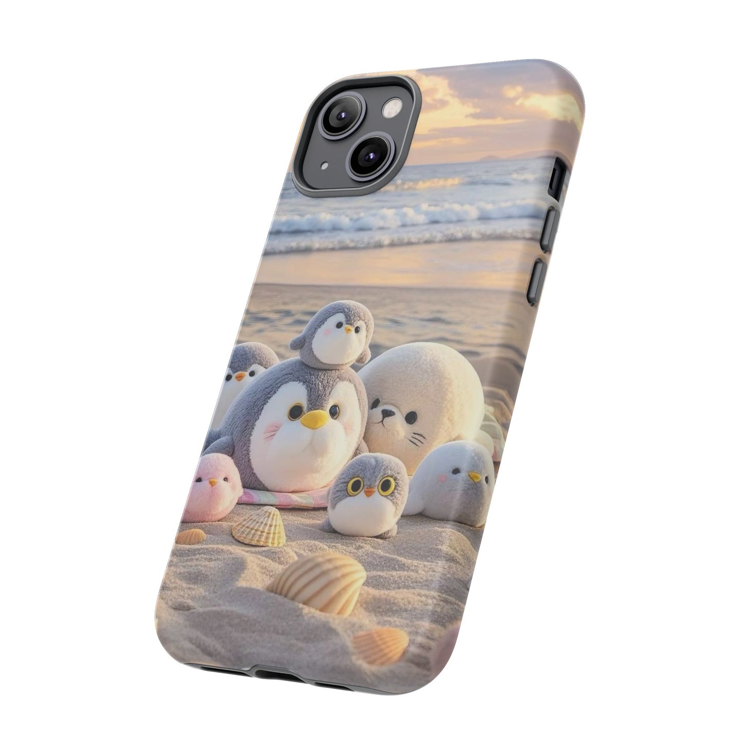 Cute Plush Penguins Beach Phone Case