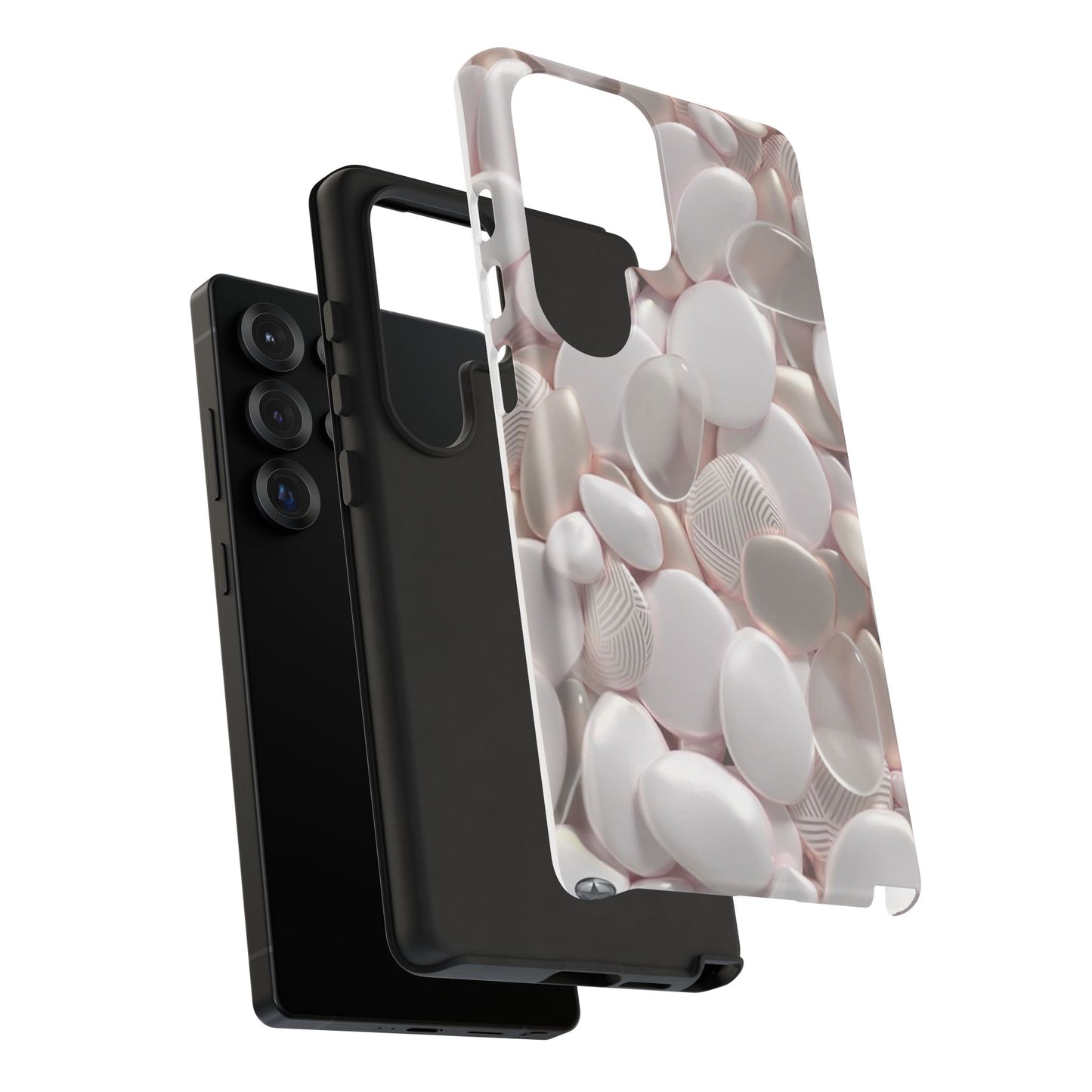Phone Case – Soft Pink Pebble Pattern Protective Tough Case