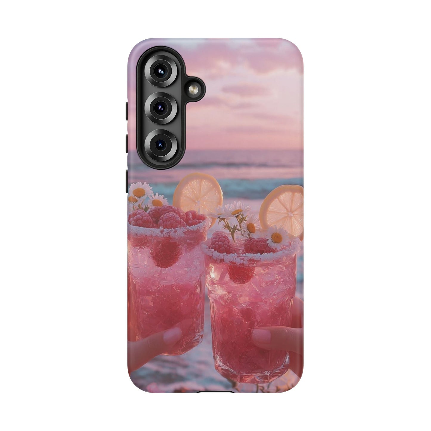 Pink Sunset Cocktail Phone Case — Beach Drink Protective Cover