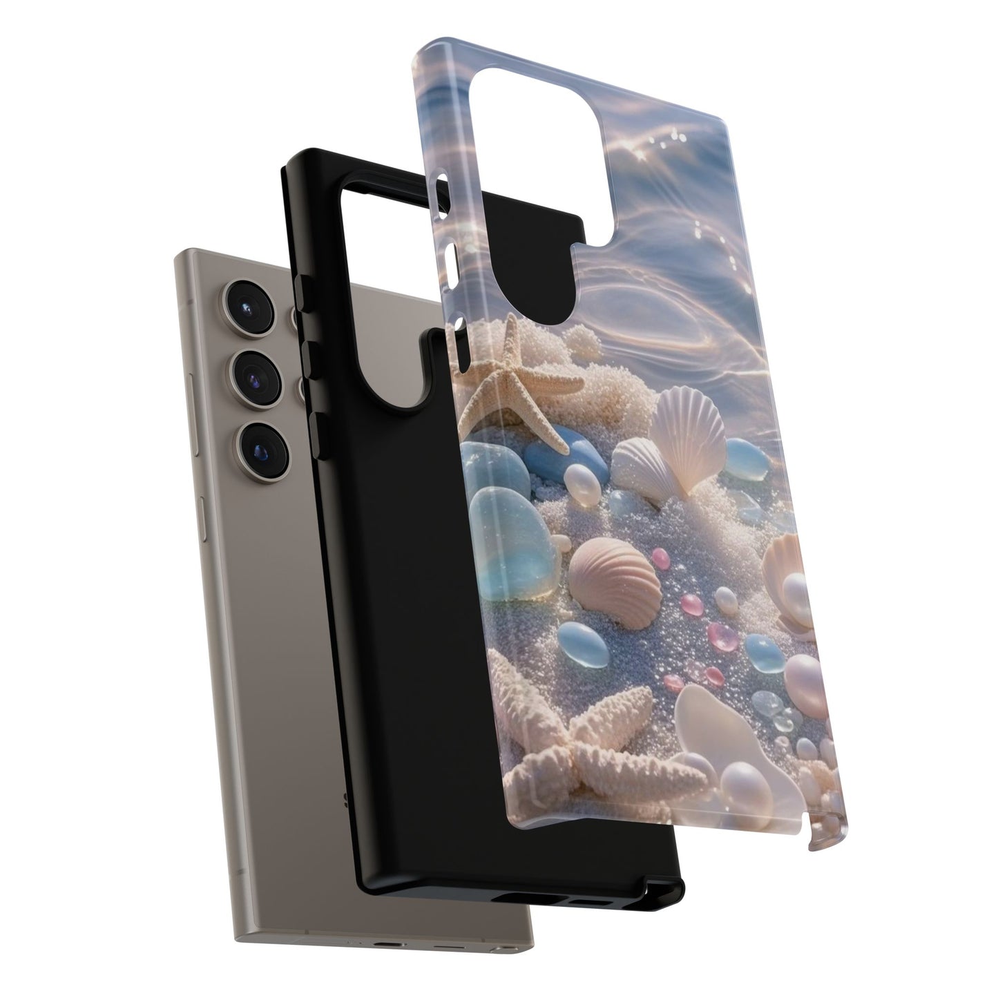 Tough Cases — Pastel Seashell Phone Case (Beach Shells, Pearls & Starfish)