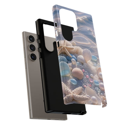 Tough Cases — Pastel Seashell Phone Case (Beach Shells, Pearls & Starfish)