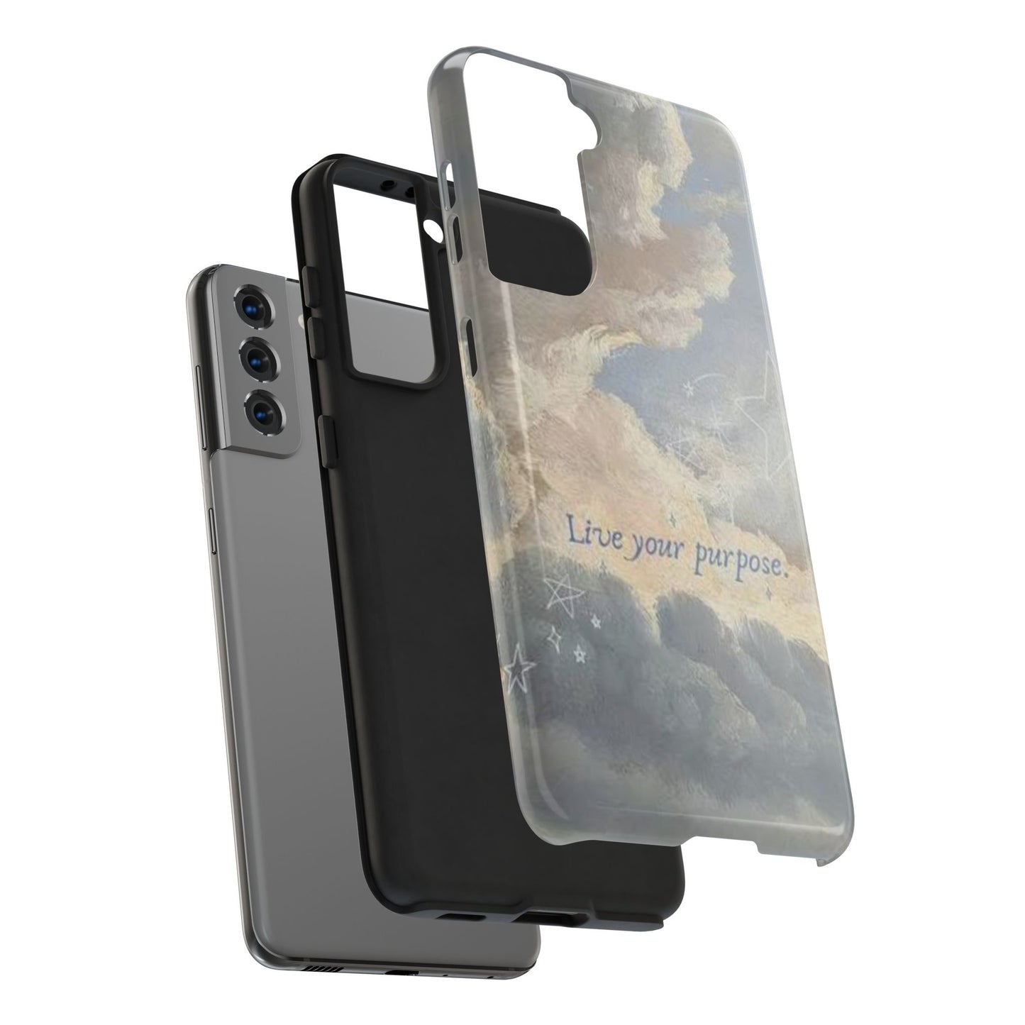 Cloudy Sky 'Live Your Purpose' Tough Phone Case — Motivational Protective Phone Cover