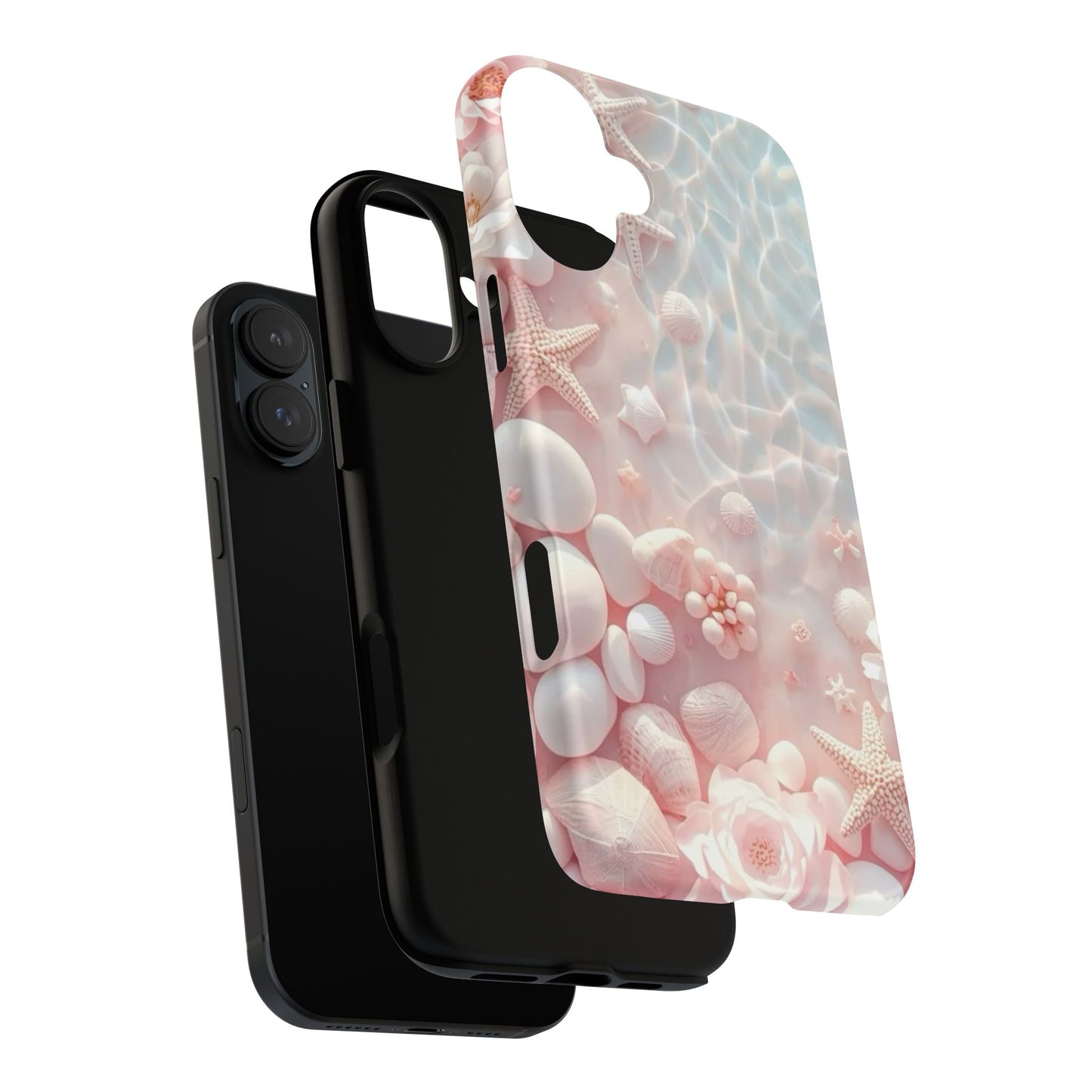 Phone Case — Pink Seashell Starfish Beach Waterproof Design