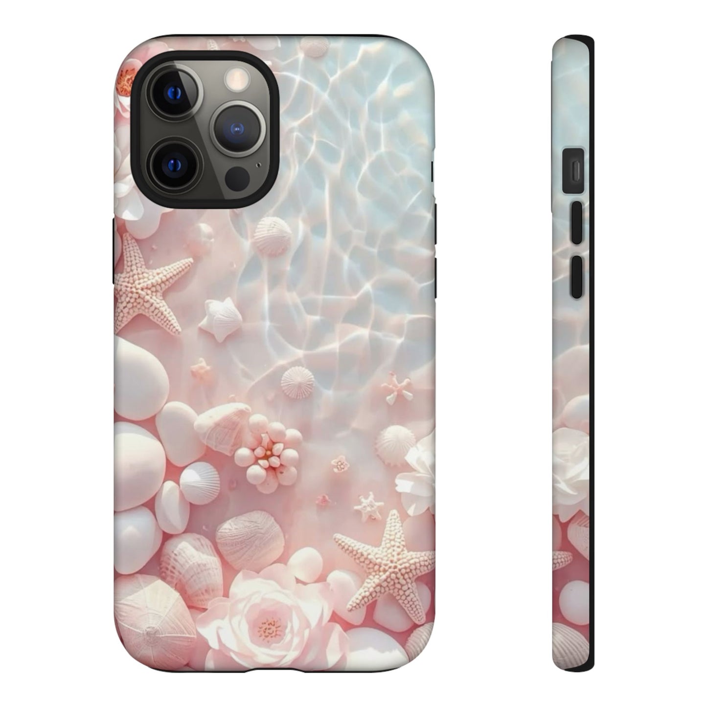 Phone Case — Pink Seashell Starfish Beach Waterproof Design
