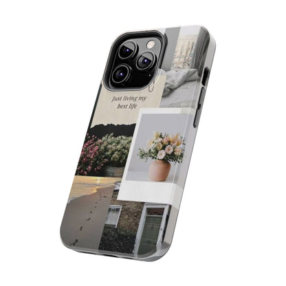 Inspirational Floral Phone Case – Cover with "Just Living My Best Life"