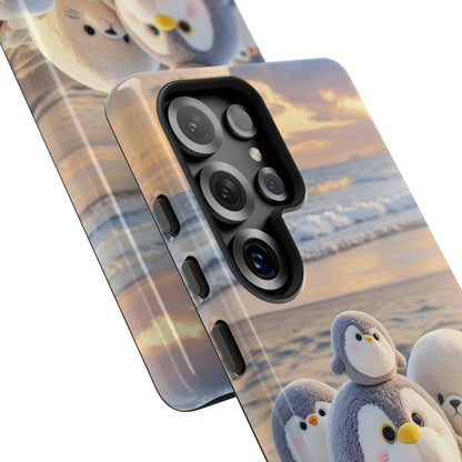Cute Plush Penguins Beach Phone Case