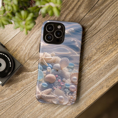 Seashell Pearl Phone Case — Pastel Beach Protective Tough Case
