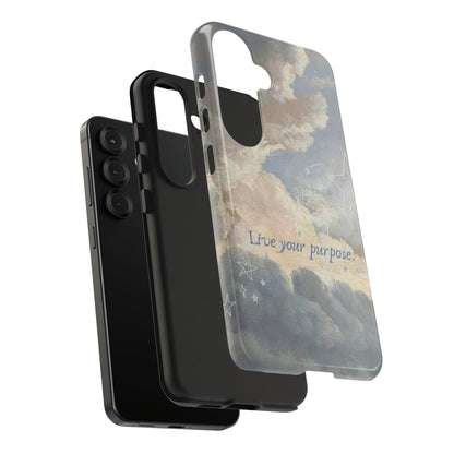 Cloudy Sky 'Live Your Purpose' Tough Phone Case — Motivational Protective Phone Cover
