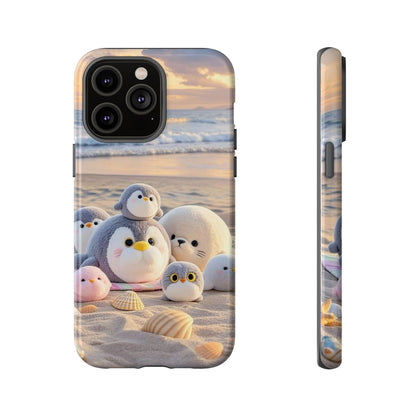 Cute Plush Penguins Beach Phone Case