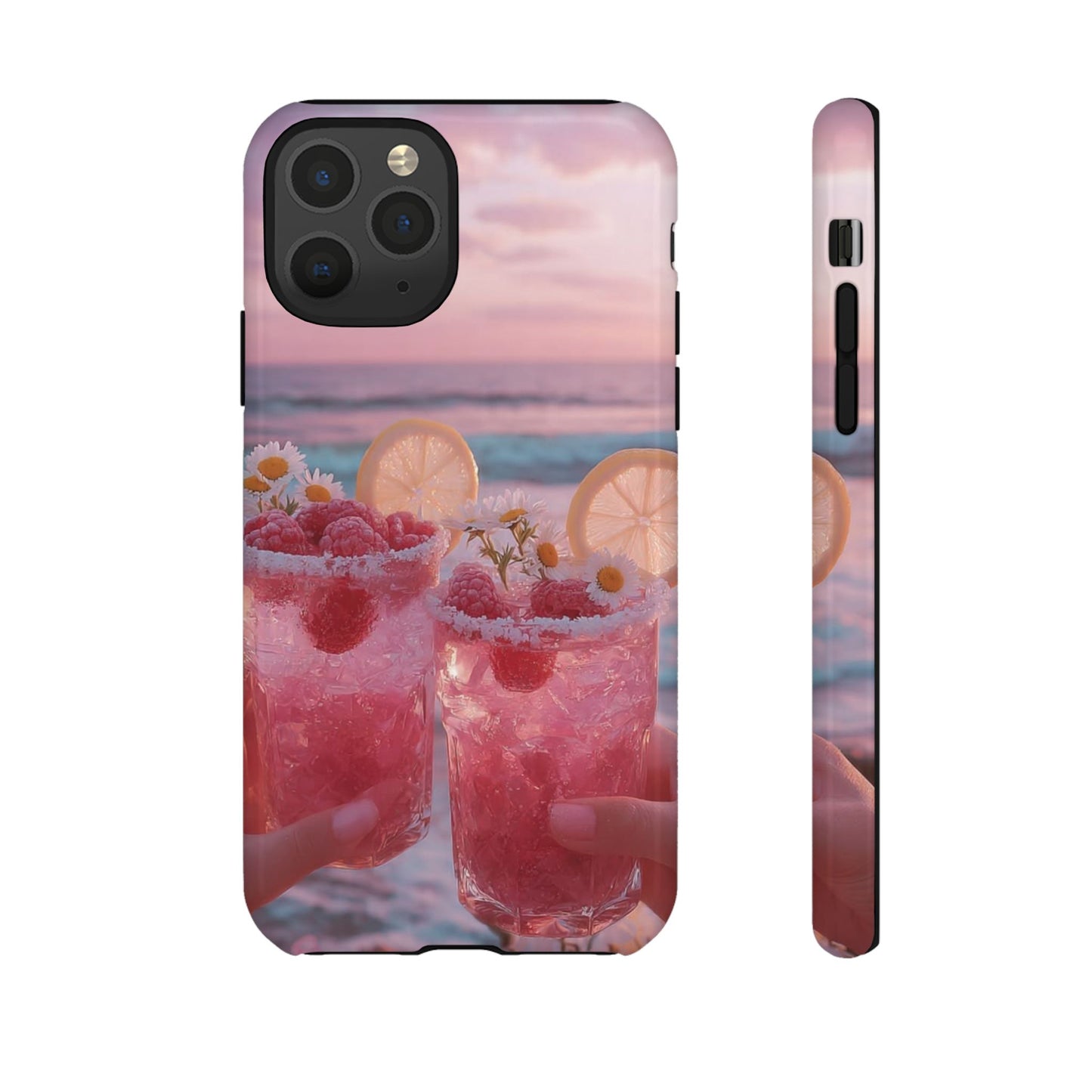 Pink Sunset Cocktail Phone Case — Beach Drink Protective Cover