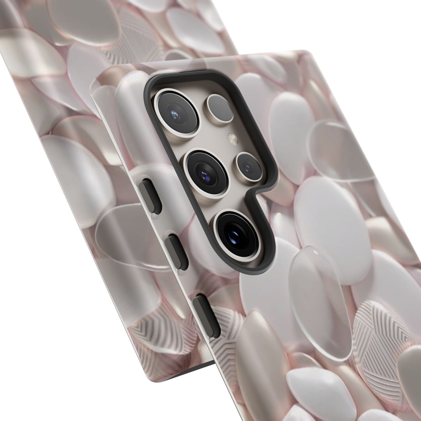 Phone Case – Soft Pink Pebble Pattern Protective Tough Case
