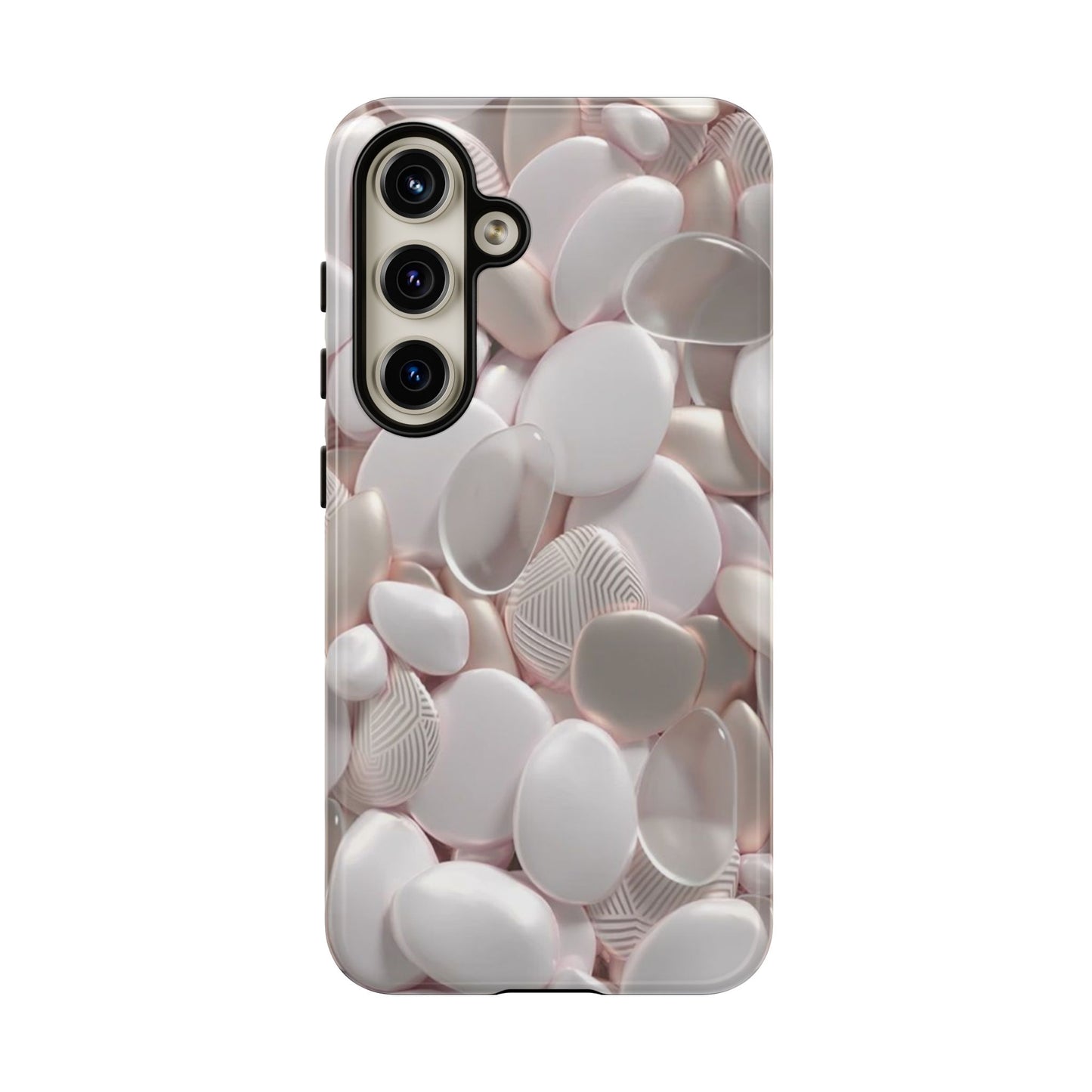 Phone Case – Soft Pink Pebble Pattern Protective Tough Case