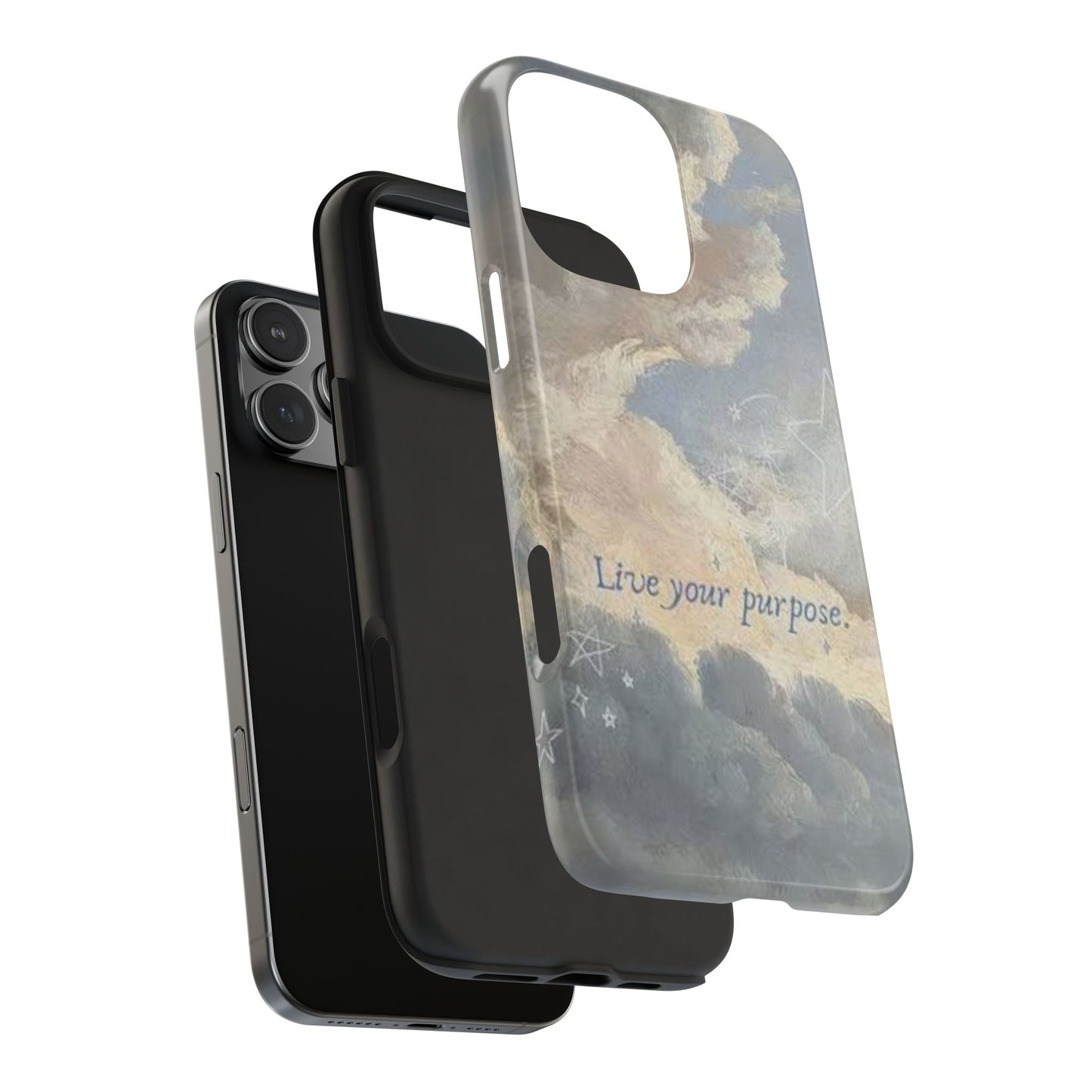 Cloudy Sky 'Live Your Purpose' Tough Phone Case — Motivational Protective Phone Cover