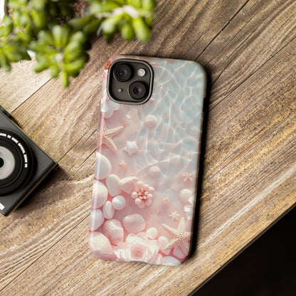 Phone Case — Pink Seashell Starfish Beach Waterproof Design