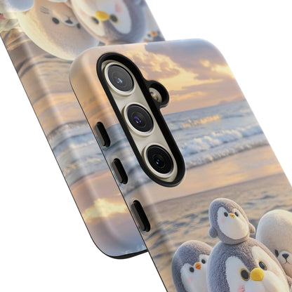 Cute Plush Penguins Beach Phone Case