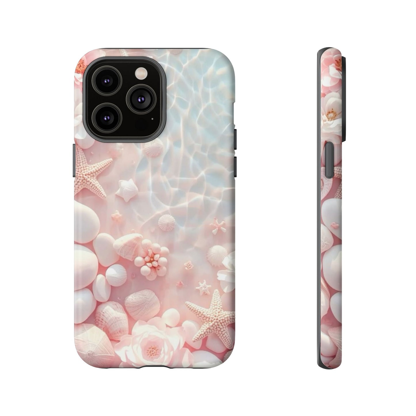 Phone Case — Pink Seashell Starfish Beach Waterproof Design