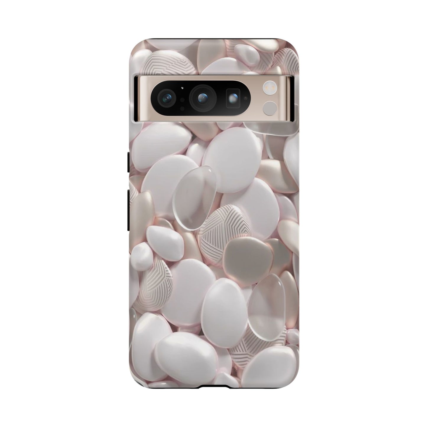 Phone Case – Soft Pink Pebble Pattern Protective Tough Case