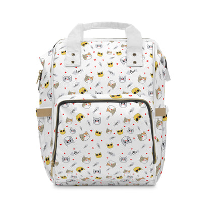 Cute Cat Print Diaper Backpack — Multifunctional Baby Travel Bag